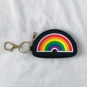 LIKE NEW Rainbow Coin Purse Keychain w/ Gold Hardware!